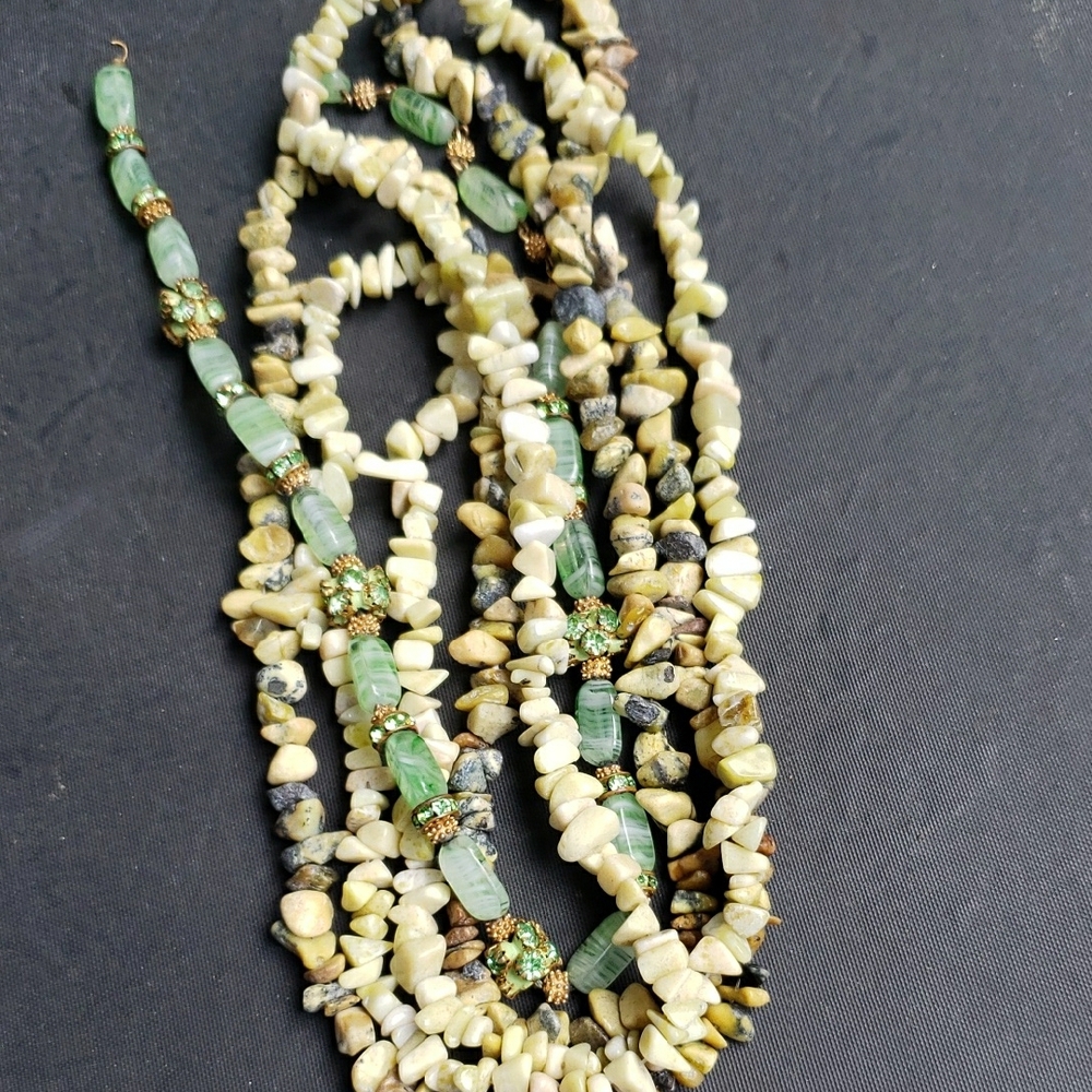 Multi-Strand Beaded Lot/chip Beads/Czec